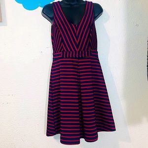Med Monteau Fit and Flare Striped Dress